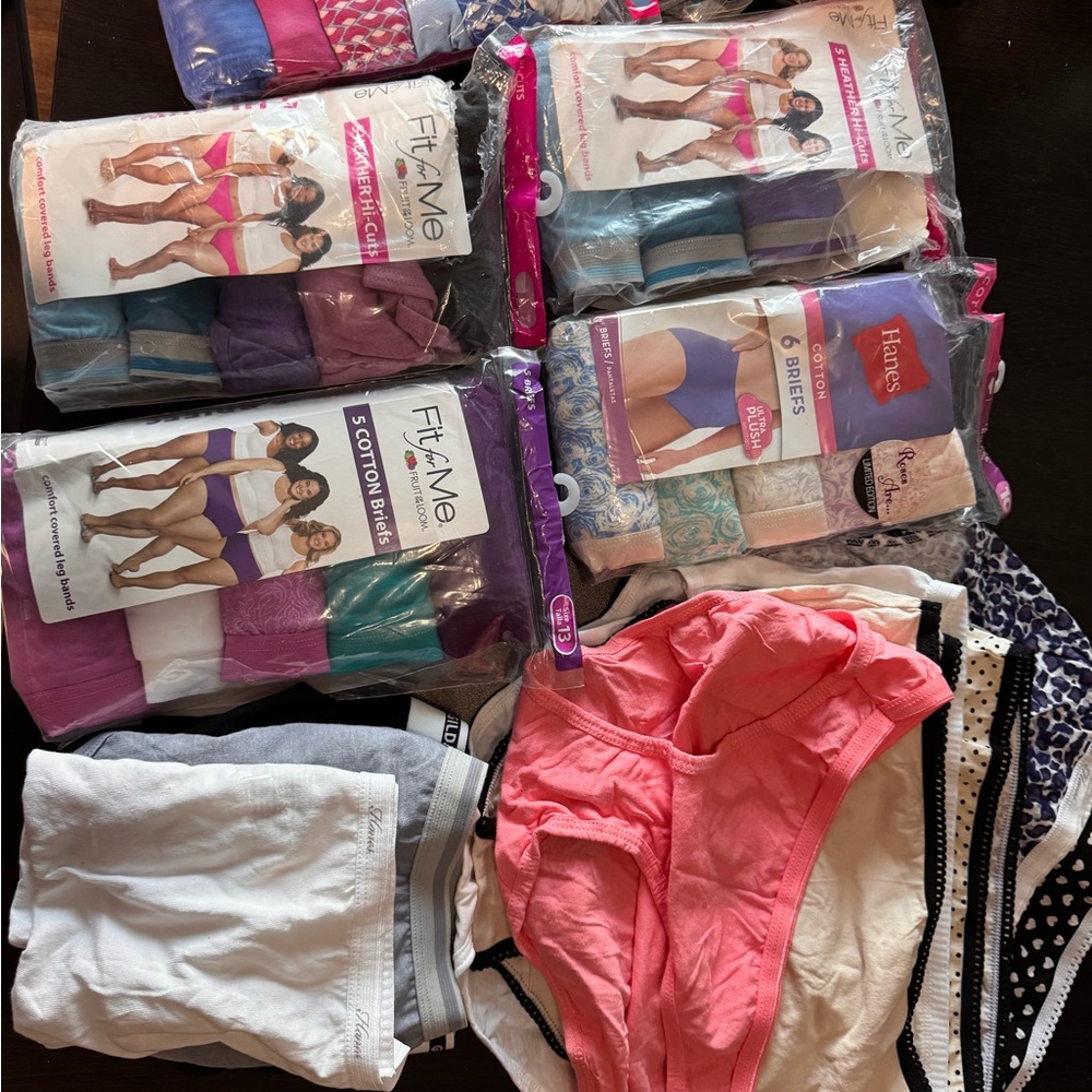 NEW Women’s Underwear Lot – Large Sizes (9–13) – Fruit of the Loom, Hanes & More